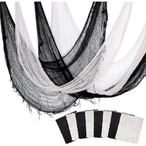 8PCS Halloween Creepy Cloth Decor Black Spooky Giant Cheesecloth-30 x 72 Inch